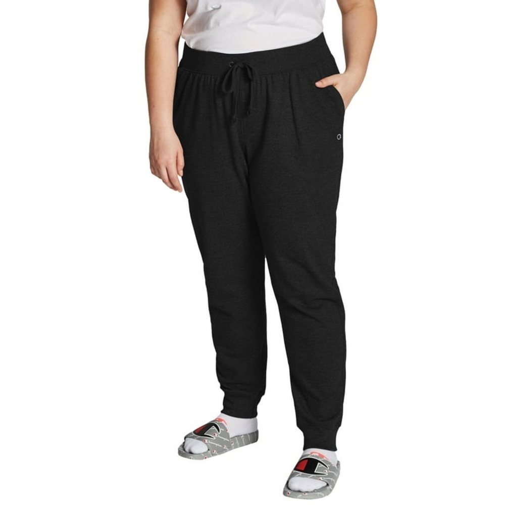 Champion Plus Size Fleece Logo Black Joggers Size 2X NWT